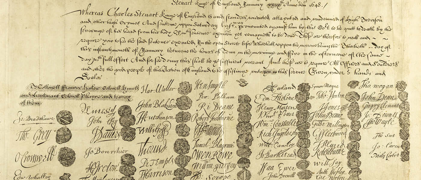 British Library [1649], Facsimile death warrant of Charles I, c.38.g.10, Seventeenth and Eighteenth Century Burney Newspapers Collection Part II