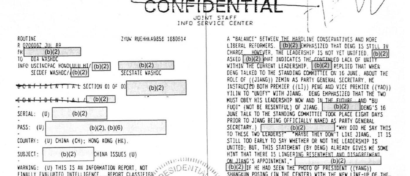 Paal, Douglas H., Files, 1989-1990 China Files, China - U.S. March - April - 1990 [4], [OA/ID CF00317-028]. March - April - 1990. MS Tiananmen Square and U.S.-China relations, 1989-1993. George H.W. Bush Presidential Library. Archives Unbound, link.gale.com/apps/doc/SC5101298093/GDSC?u=asiademo&sid=bookmark-GDSC&xid=df6d2f3a&pg=65.!''