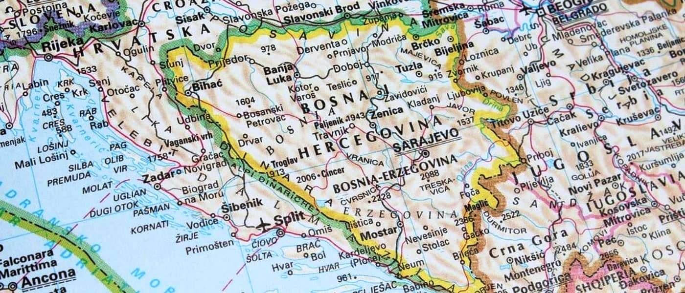 A map showing the location of Bosnia and Herzegovina, sferrario1968/pixabay.com