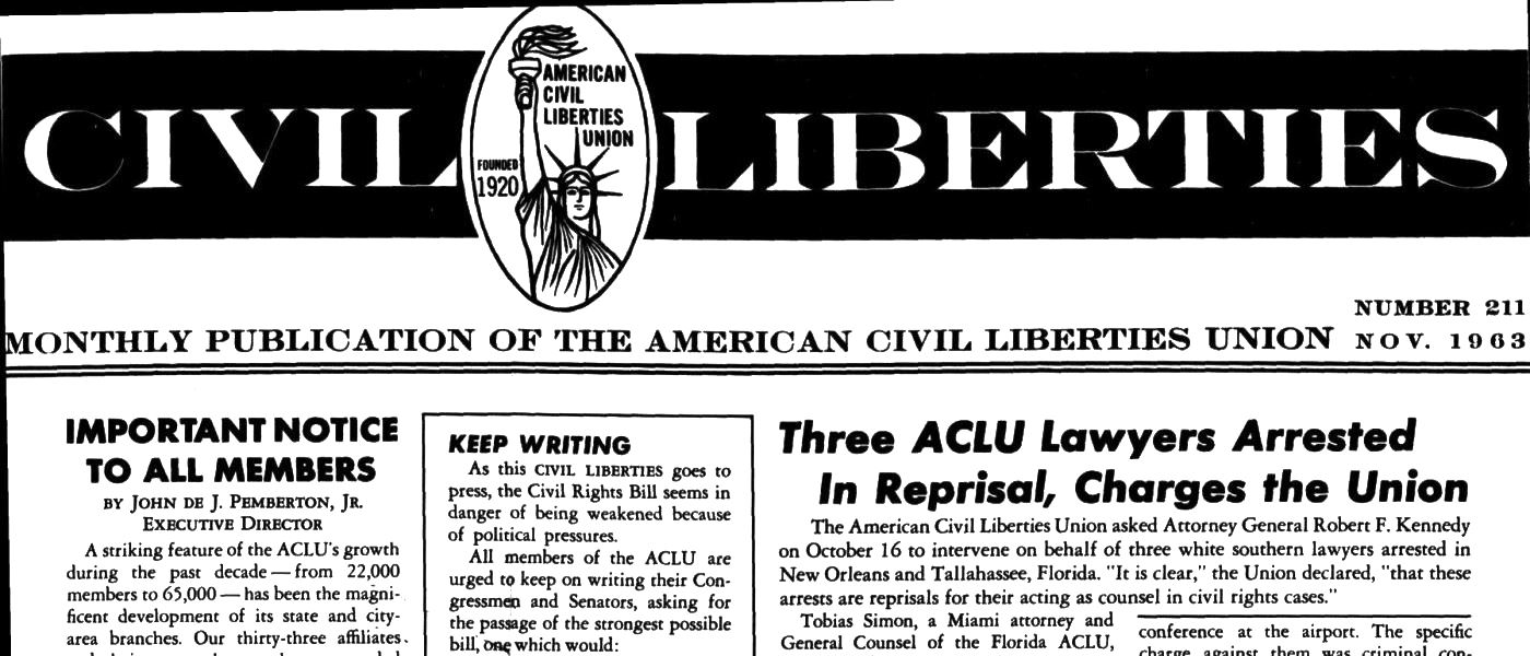 Other Freedoms of Speech; Disclosure on Gov. Wallace by Senator Wayne Morse. 1963. TS Years of Expansion, 1950-1990: Series 3: Subject Files: Freedom of Belief, Expression, and Association, 1939-1988 Box 709, Folder 10, Item 487. Mudd Library, Princeton University. The Making of Modern Law: American Civil Liberties Union Papers!''