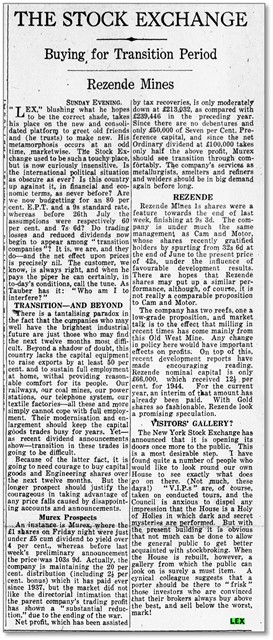 FTに引き継がれた「Lex」コラム（1945年10月1日）