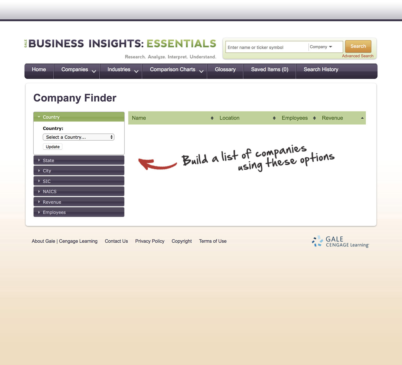 Business Insights Essential Company Search