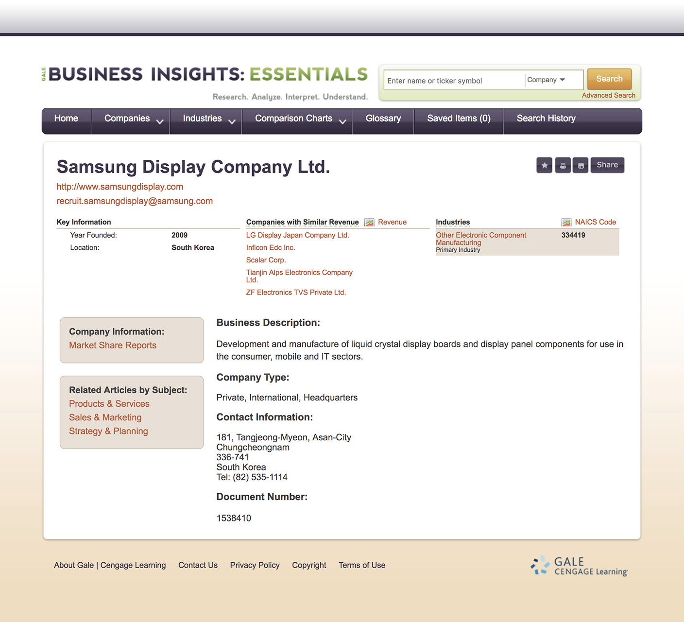 Business Insights Essential Company Information