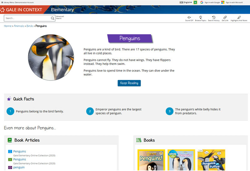 Image of Gale In Context: Elementary topic pages