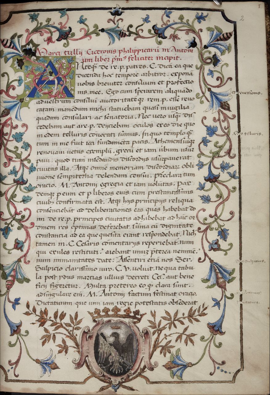 M. Tullius Cicero, Orationes Philippicae: A MS. Of the D Class (J. R. King's Philippic Orations, Rev. By Prof. A. C. Clark, 1908), Having the Lacuna from Or. v, § 31 'Legatorum Mencionem' to Or.vi, § 18 'Nullam Unquam [Nunquam MS.] Uidi Tantam. Late 15th century. MS King's Manuscripts Kings MS 21. British Library. Archives Unbound, link.gale.com/apps/doc/AMAFDL256576336/GDSC?u=asiademo&sid=bookmark-GDSC&xid=59dc4e85&pg=58.