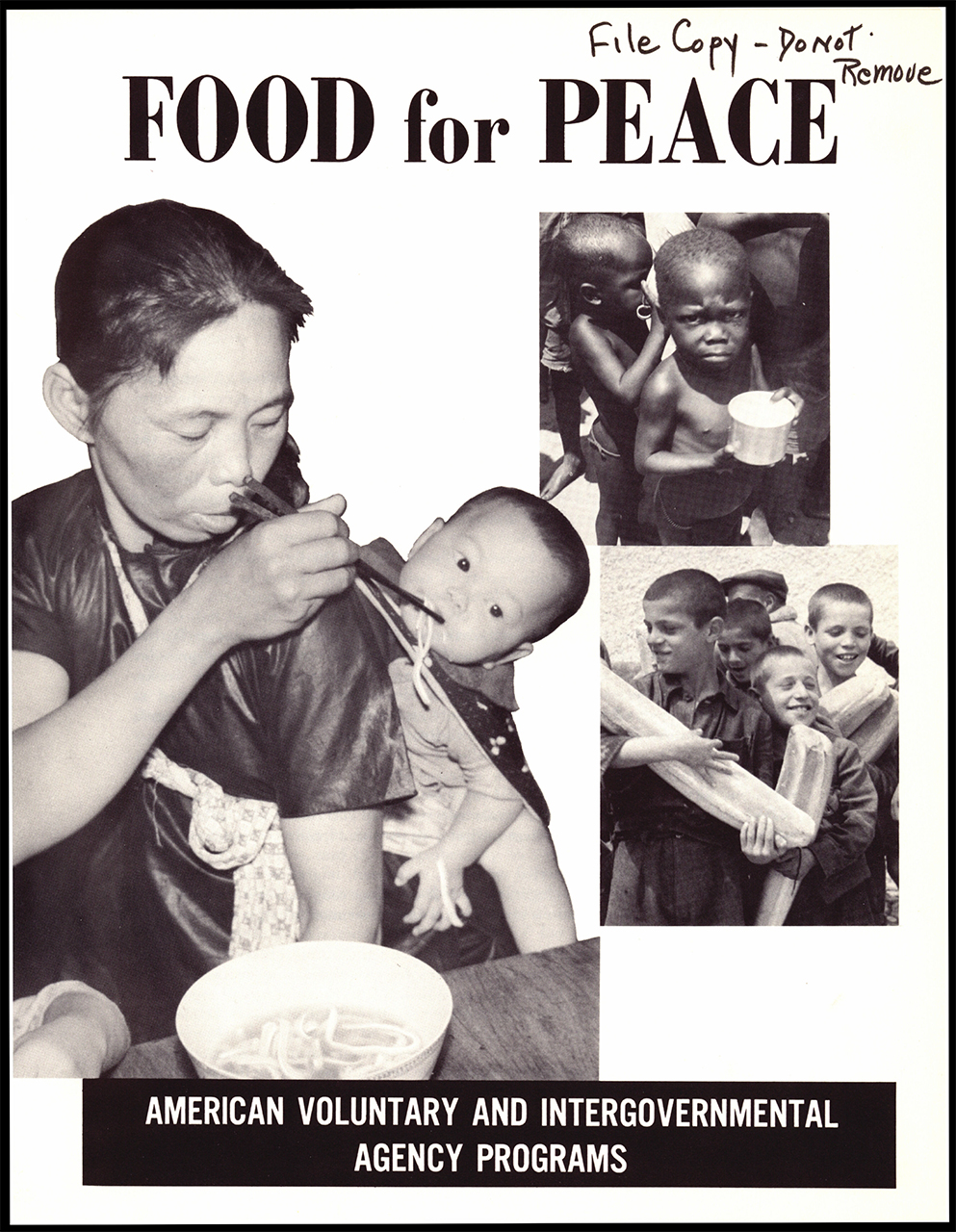 ACVAFS: Publications - Food for Peace Pamphlet. Aug. 1960. Rutgers University Libraries, Manuscripts and Archives.