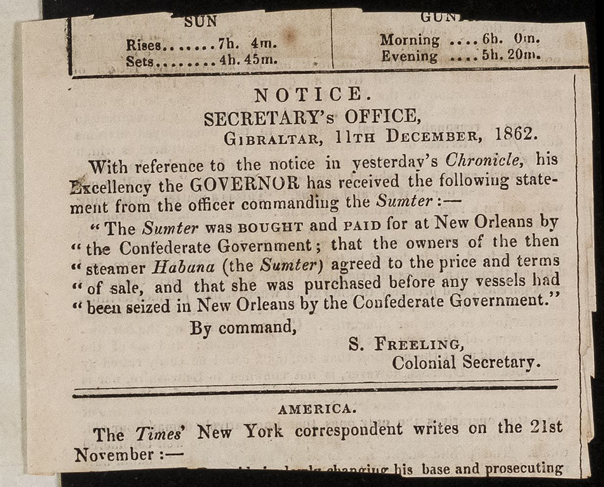 ADM 121/64 Admiralty and Ministry of Defence: Mediterranean Station: Correspondence and Papers, 1861-1865, “Miscellaneous. American Civil War”, p. 170.